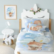 KOMPLET POŚCIELI - przytulaki lisek - 100x135 - 100% BAWEŁNA na zamek
