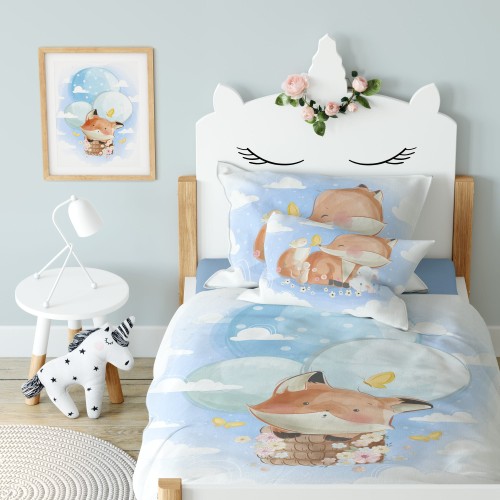KOMPLET POŚCIELI - przytulaki lisek - 100x135 - 100% BAWEŁNA na zamek