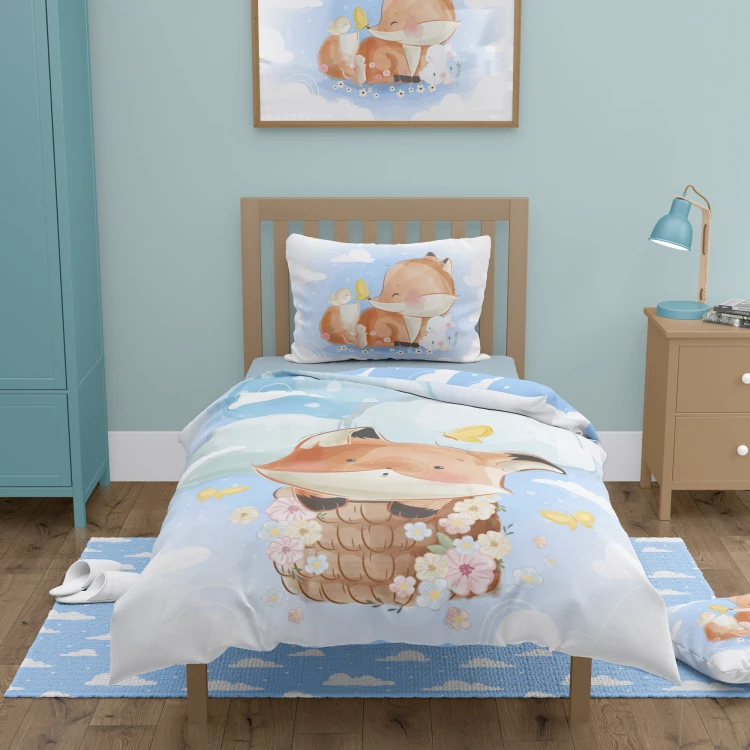 KOMPLET POŚCIELI - przytulaki lisek - 100x135 - 100% BAWEŁNA na zamek