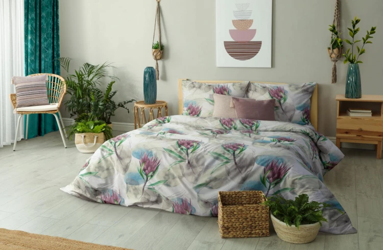 Komplet Pościeli - ADA Protea królewska - 220x200 wysokogatunkowa 100% bawełna