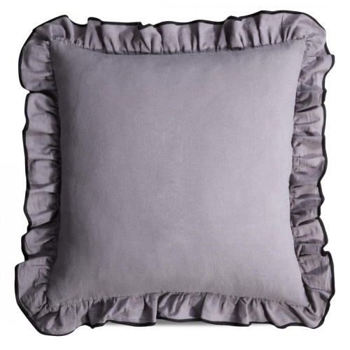 Poszewka BOHO z falbanką 100% BAWEŁNA - 45x45 stal
