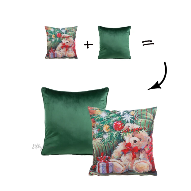 Poszewka dekoracyjna - dwustronna - MEL - velvet - 40x40 - z ozdobną lamówką