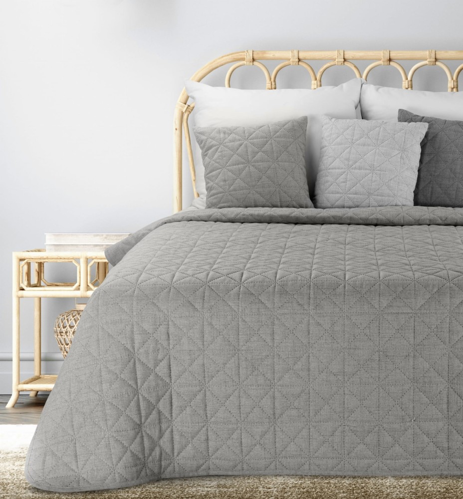 Narzuta - boho natural - 170x210 - matowa jednobarwna stalowy