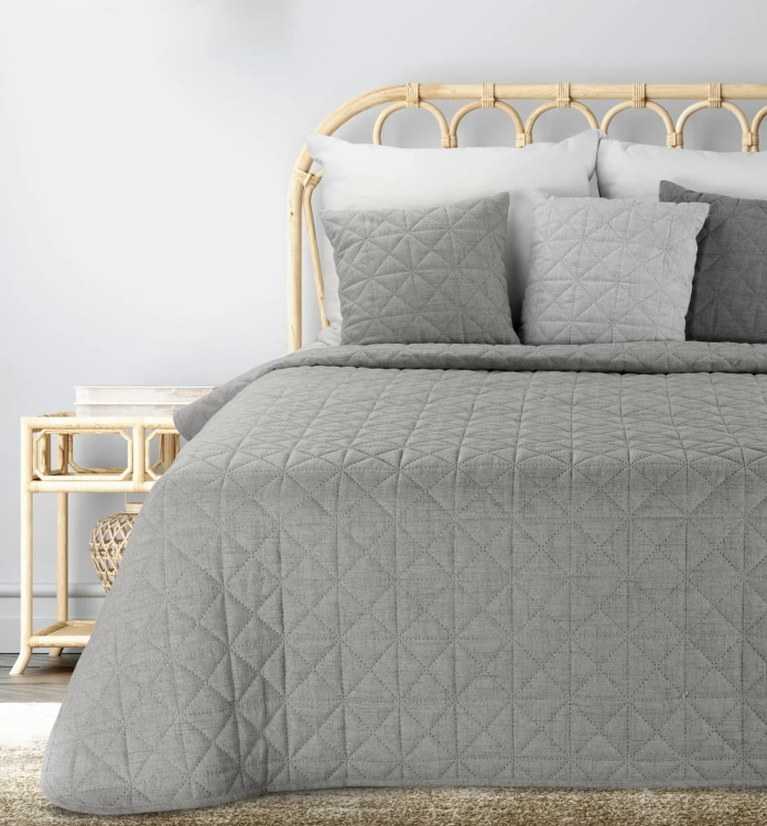 Narzuta - boho natural - 170x210 - matowa jednobarwna stalowy