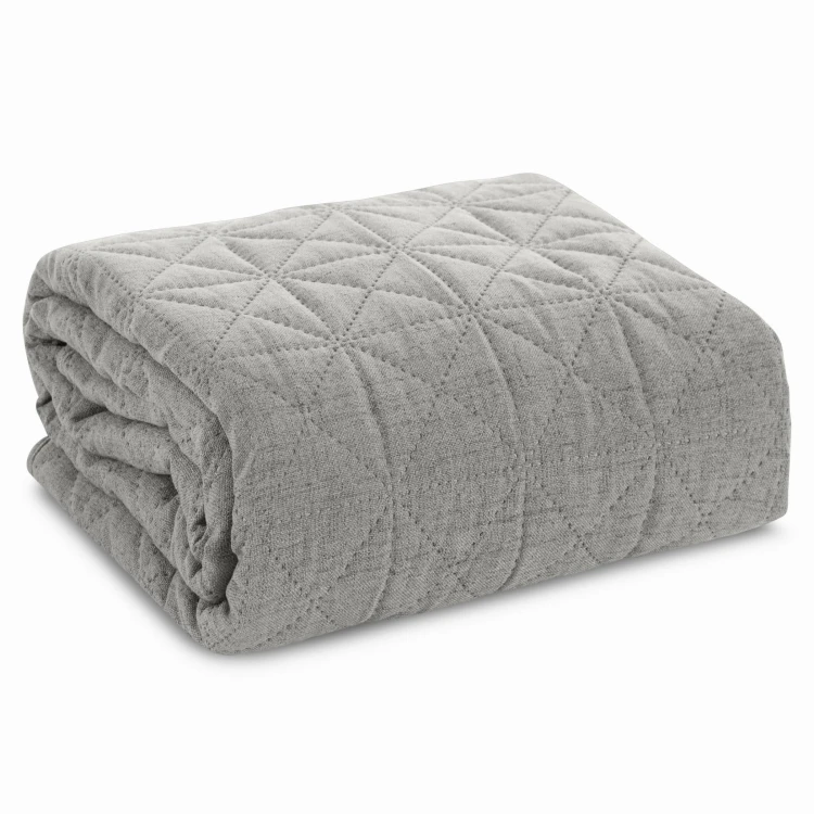 Narzuta - boho natural - 170x210 - matowa jednobarwna stalowy