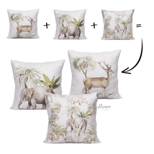 Poszewka Dekoracyjna velvet - safari kids - 40x40 na zamek