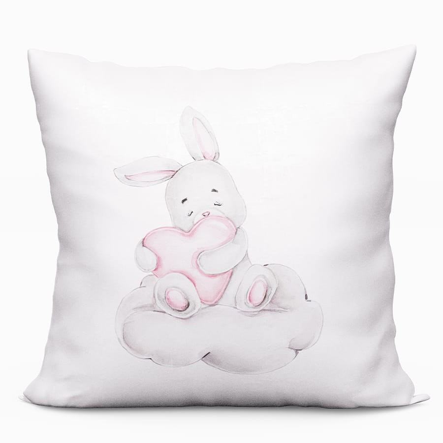 Poszewka Dekoracyjna velvet - króliczek love - 40x40 na zamek