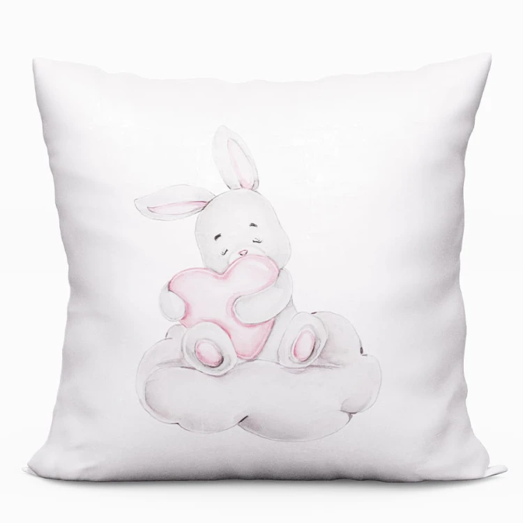 Poszewka Dekoracyjna velvet - króliczek love - 40x40 na zamek