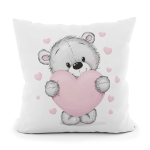 Poszewka Dekoracyjna velvet - miś me to you love - 40x40 na zamek