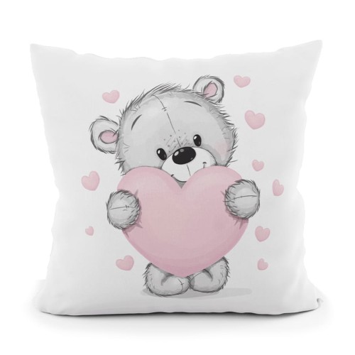 Poszewka Dekoracyjna velvet - miś me to you love - 40x40 na zamek