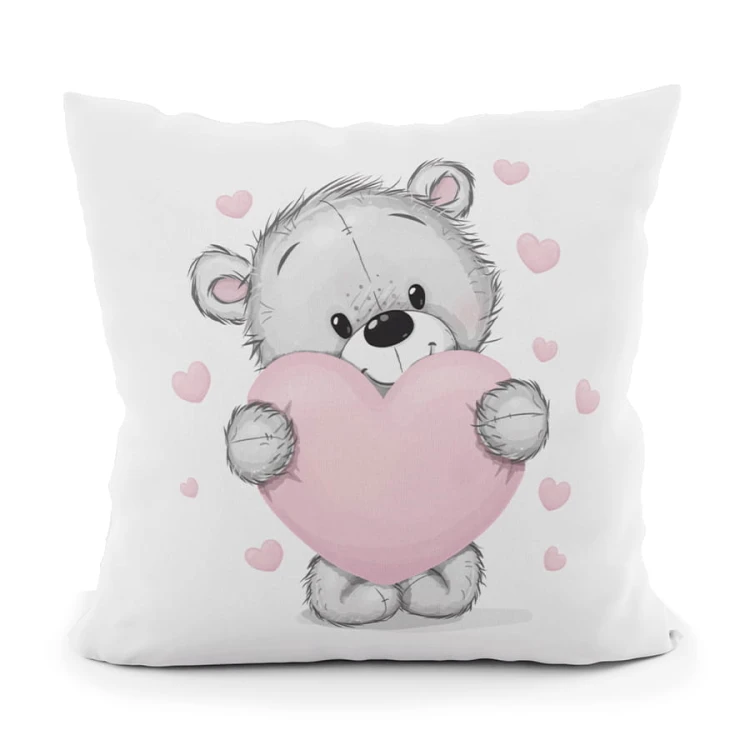 Poszewka Dekoracyjna velvet - miś me to you love - 40x40 na zamek