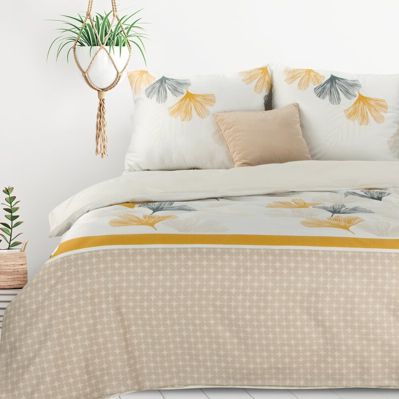 Komplet Pościeli dwustronnej - LEA ginko - 160x200 - na zamek DESIGN 91