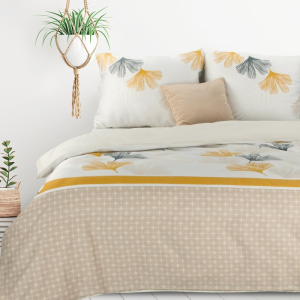Komplet Pościeli dwustronnej - LEA ginko - 160x200 - na zamek DESIGN 91