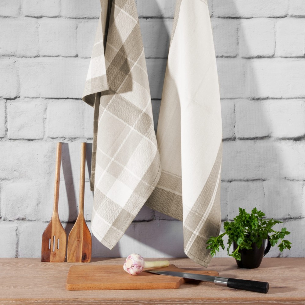 Ścierka kuchenna - komplet 2 szt - 50x70 bawełna beż