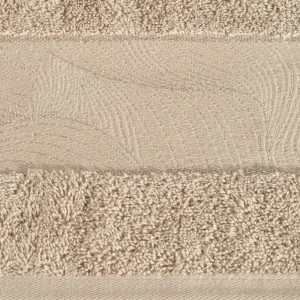Ręcznik z srebrną nicią - mariel - 50x90 z żakardową bordiurą beż