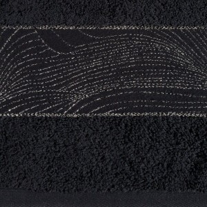 Ręcznik z srebrną nicią - mariel - 50x90 z żakardową bordiurą czarny