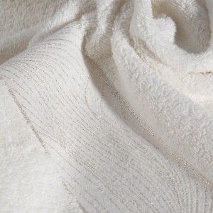 Ręcznik z srebrną nicią - mariel - 50x90 z żakardową bordiurą krem