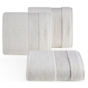 Ręcznik z srebrną nicią - mariel - 50x90 z żakardową bordiurą krem