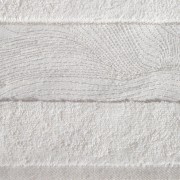 Ręcznik z srebrną nicią - mariel - 50x90 z żakardową bordiurą krem