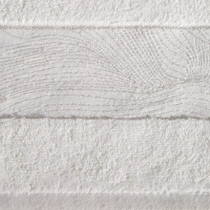 Ręcznik z srebrną nicią - mariel - 50x90 z żakardową bordiurą krem
