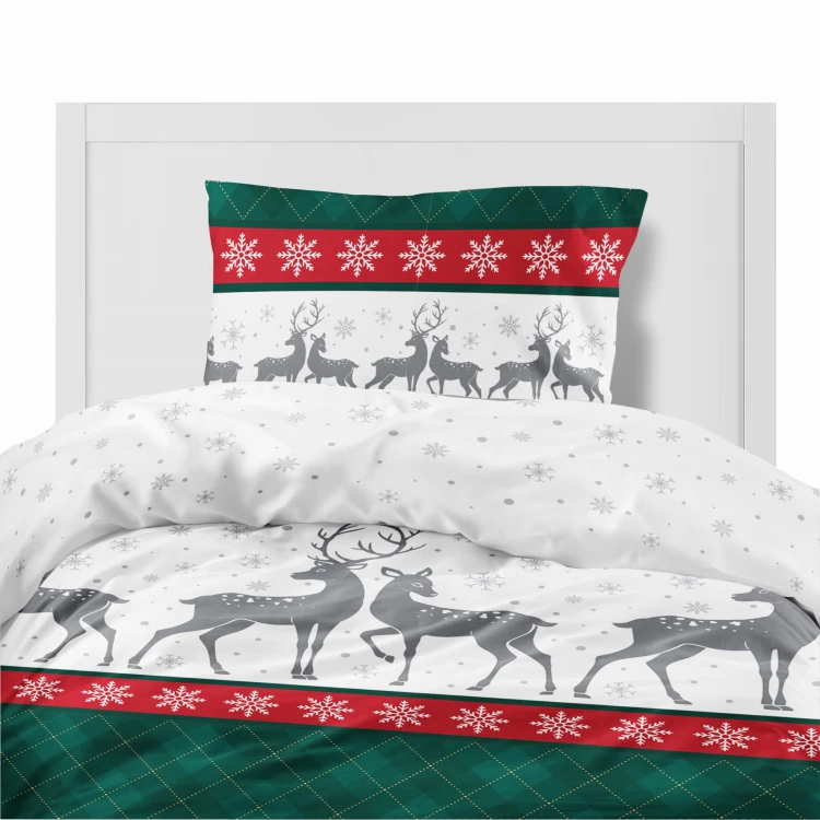 Flanelowa pościel - Xmas szkoti - 160x200 - 100% BAWEŁNA