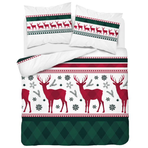 Flanelowa pościel - Xmas szkoti - 220x200 - 100% BAWEŁNA