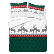 Flanelowa pościel - Xmas szkoti - 160x200 - 100% BAWEŁNA