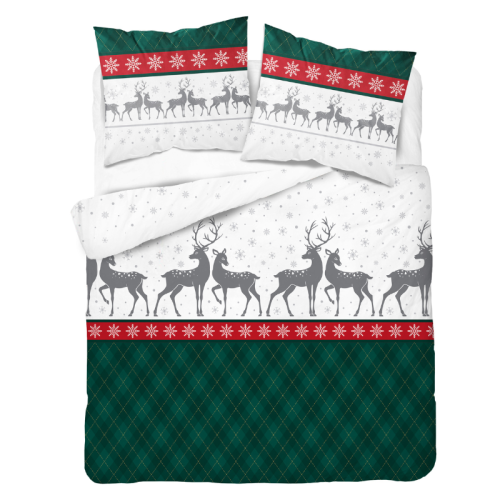 Flanelowa pościel - Xmas szkoti - 160x200 - 100% BAWEŁNA