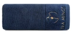 piękny RĘCZNIK EVA MINGE - logowany złoty haft - 70X140 - PREMIUM granatowy