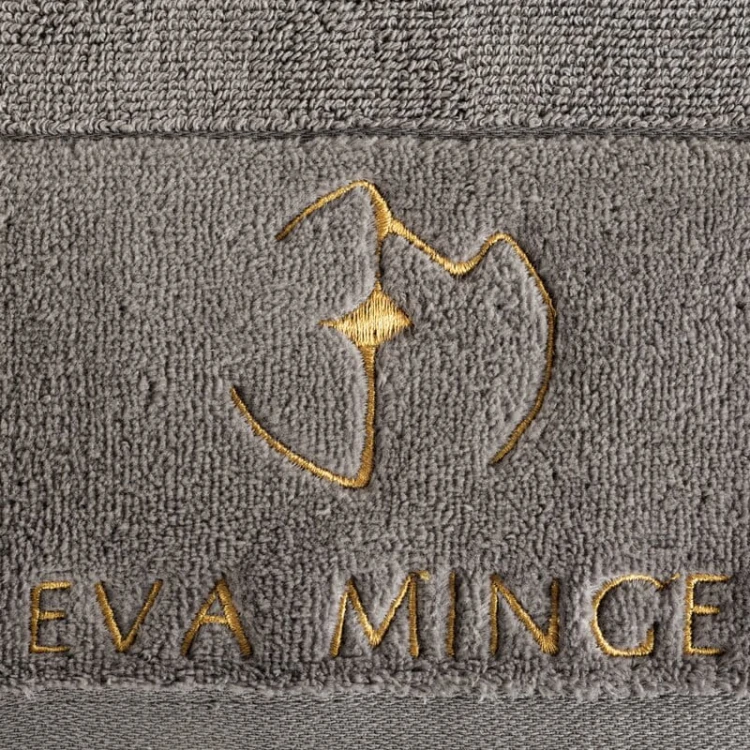 piękny RĘCZNIK EVA MINGE - logowany złoty haft - 30x50 - PREMIUM srebrny
