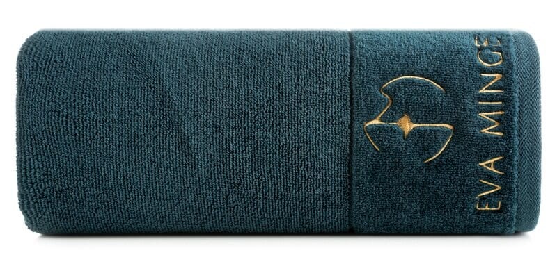 piękny RĘCZNIK EVA MINGE - logowany złoty haft - 30x50 - PREMIUM zielony