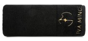 piękny RĘCZNIK EVA MINGE - logowany złoty haft - 70X140 - PREMIUM czarny