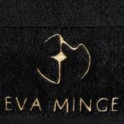 piękny RĘCZNIK EVA MINGE - logowany złoty haft - 50x90 - PREMIUM czarny