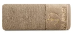 piękny RĘCZNIK EVA MINGE - logowany złoty haft - 50x90 - PREMIUM beż