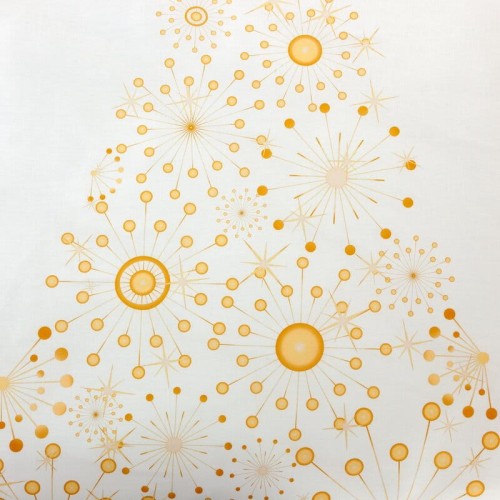 Elegancka Pościel świąteczna 100% bawełna - choinka gold - komplet 140x200 na zamek