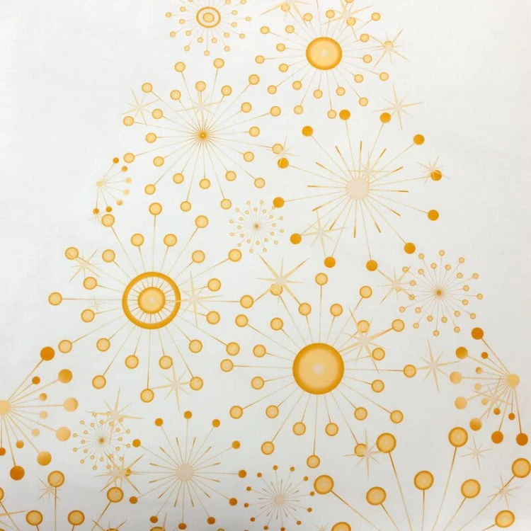 Elegancka Pościel świąteczna 100% bawełna - choinka gold - komplet 140x200 na zamek