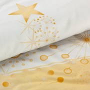Elegancka Pościel świąteczna 100% bawełna - choinka gold - komplet 140x200 na zamek
