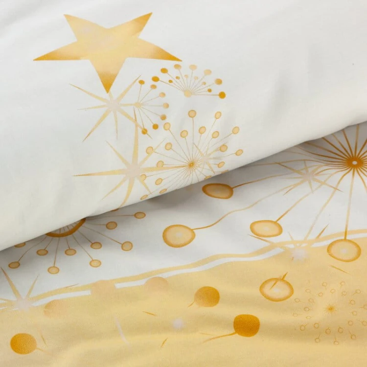 Elegancka Pościel świąteczna 100% bawełna - choinka gold - komplet 140x200 na zamek