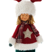 Dziewczynka Xmas w świątecznym stroju 52 cm - dekoracja bożonarodzeniowa