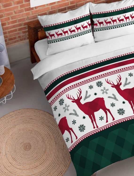 Flanelowa pościel - Xmas szkoti - 220x200 - 100% BAWEŁNA