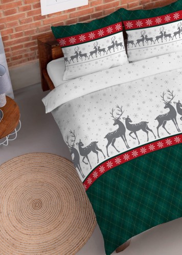 Flanelowa pościel - Xmas szkoti - 160x200 - 100% BAWEŁNA