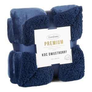 Dwustronny Ciepły koc tedy - granatowy 170x210 cm  
