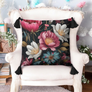 poszewka dekor z chwostami - 45x45 - bawełna - na zamek