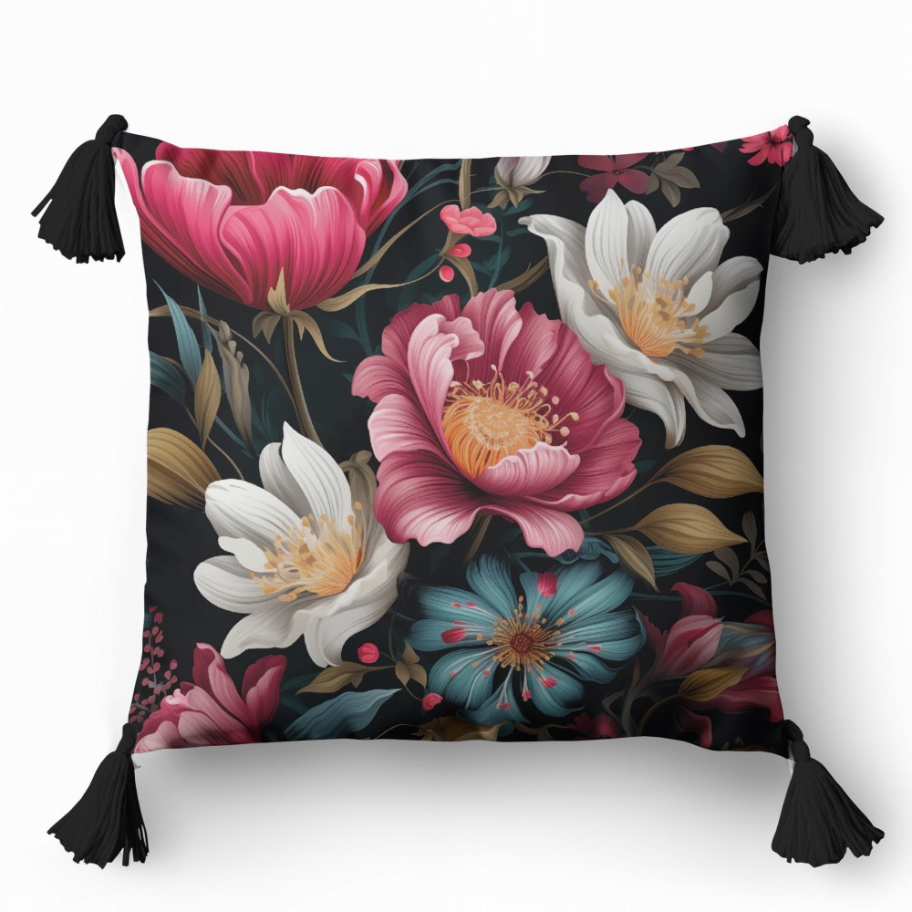 poszewka dekor z chwostami - 45x45 - bawełna - na zamek