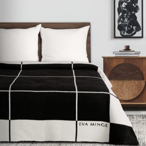 EVA MINGE - designerski KOC PREMIUM - 220x240 biało czarny