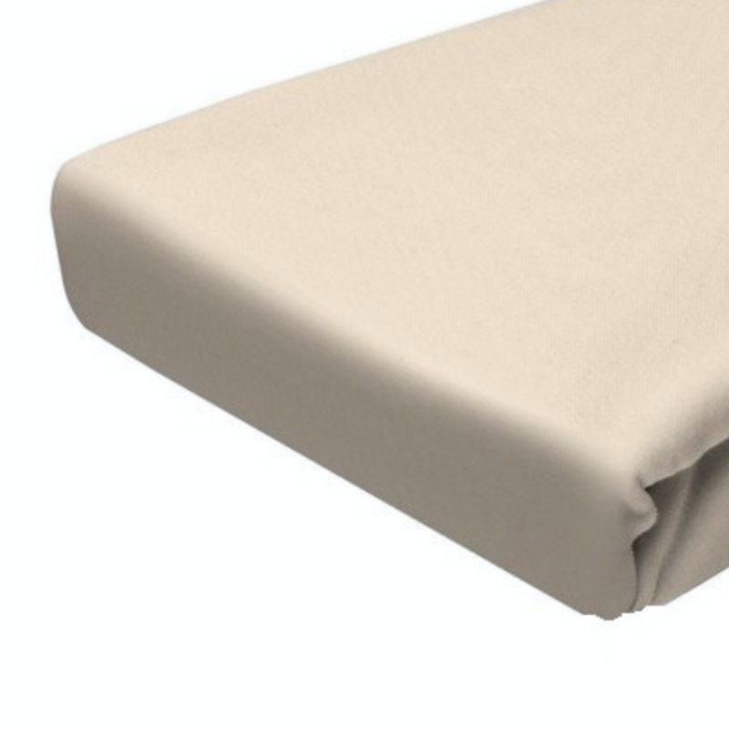 Prześcieradło Jersey - PREMIUM - 160x200cm - grube 160 g/m² jasny beż z gumką