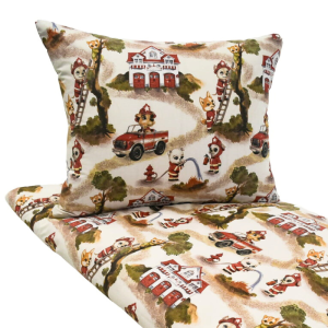 KOMPLET POŚCIELI - STRAŻAK - 100x160 - 100% BAWEŁNA na zamek