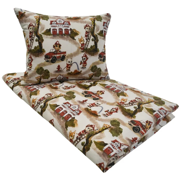 KOMPLET POŚCIELI - STRAŻAK - 100x160 - 100% BAWEŁNA na zamek