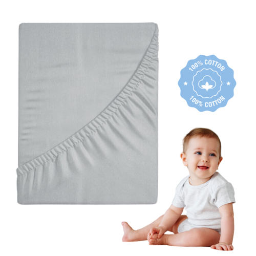 Prześcieradło Jersey - PREMIUM - 80x160cm - grube 160 g JASNY SZARY z gumką