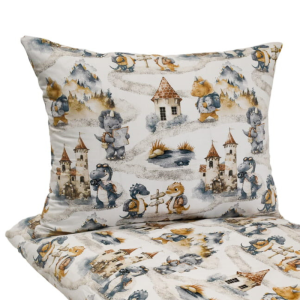 KOMPLET POŚCIELI - DINUŚ PODRÓŻNIK - 100x160+50x60 - 100% BAWEŁNA na zamek